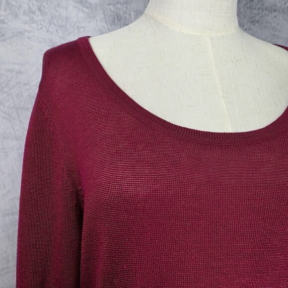 Soft Surroundings Sweater Tunic Womens Medium Burgundy Zip Hemp Tencel Cashmere - Picture 9 of 16